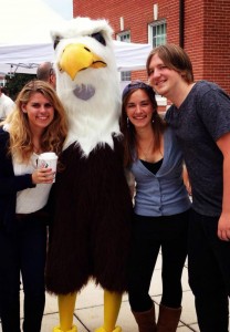 Students with Sammy D. Eagle, 2013 Photo courtesy of Katie Koth